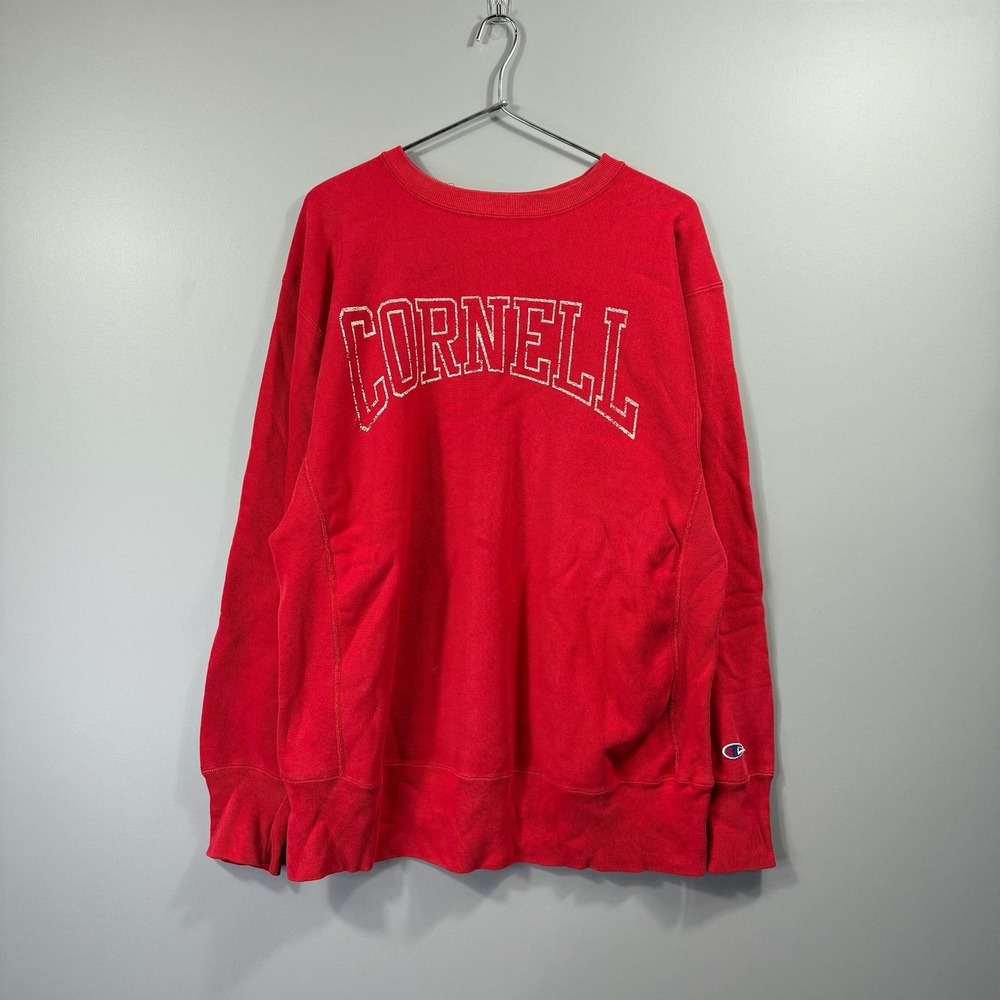 Vintage Cornell Sweatshirt Mens XL Red College Champion Reverse Weave Crewneck